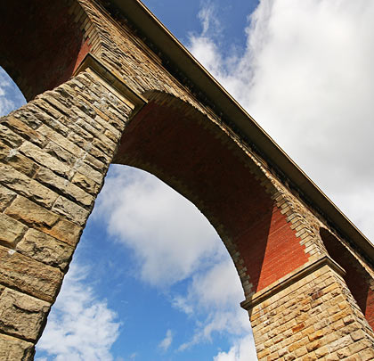 One of the arches towers 105 feet above the level of the river bed.