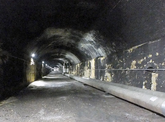 The view north through the bored section under Victoria Street.