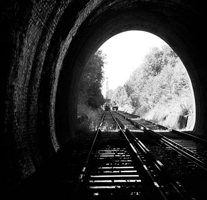 Looking west out of the tunnel, also in August '64.