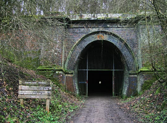 Like Oxendon's others, the Up bore's north portal is architecturally imposing. Its lower part is gathering moss.