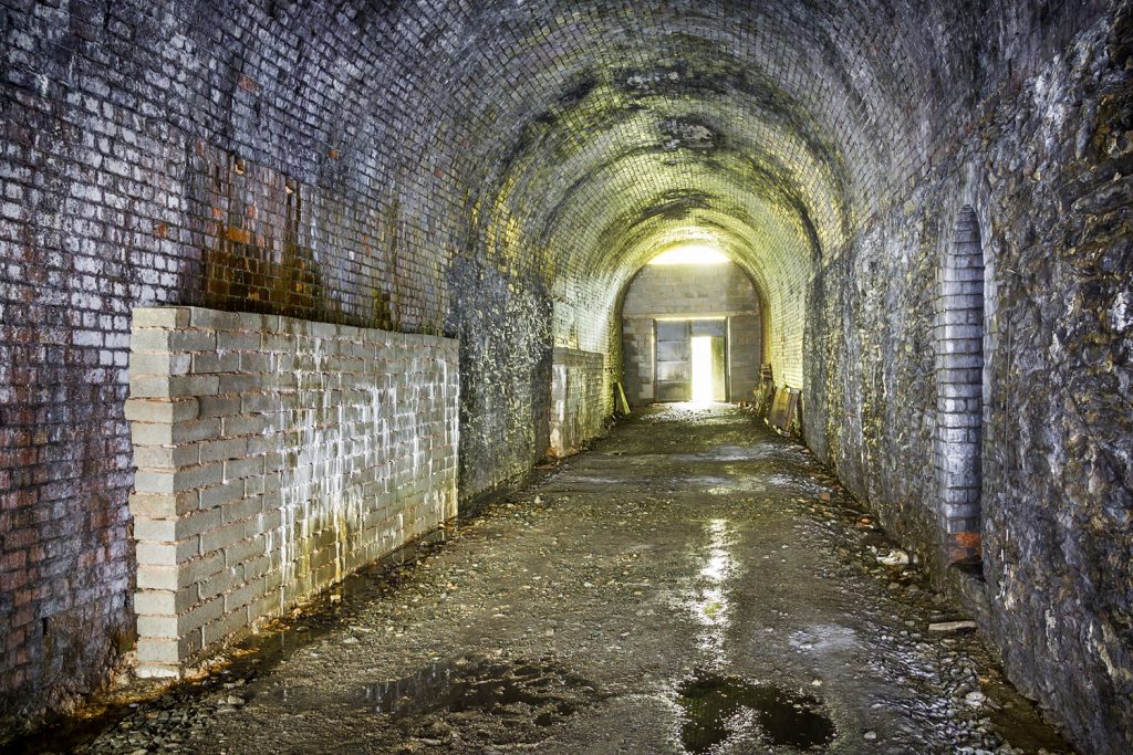 Short lengths of blockwork wall have been built against the sidewalls close to the north portal.